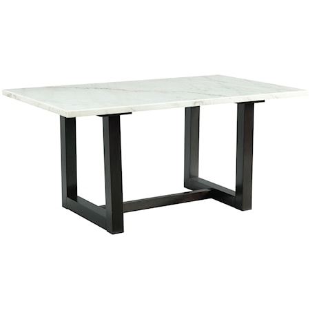 Contemporary Dining Table with White Marble Table Top 