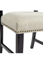 Elements International Maddox Contemporary Set of 2 Upholstered Side Chairs with Bronze Nail Head Trim