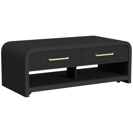 RILEY BLACK COFFEE TABLE W/CASTERS |