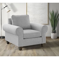 Transitional Accent Chair with Rolled Arms