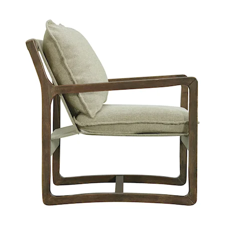 Transitional Accent Chair with Wooden Frame