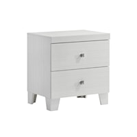 Glam 2-Drawer Nightstand with Tapered Feet