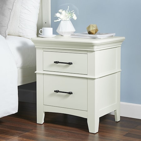 Contemporary 2-Drawer Side Table with USB Power Port (3A Packing)