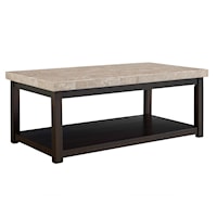 Transitional Coffee Table  with Marble Top