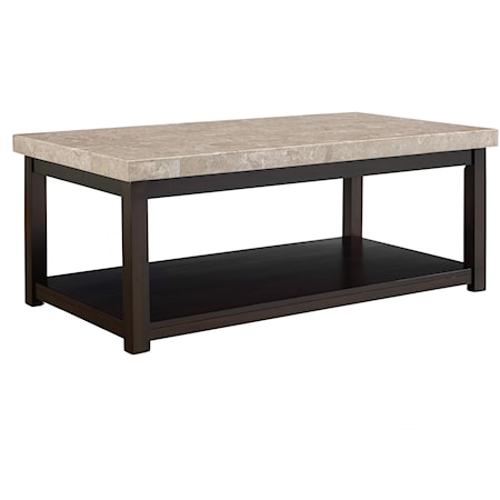 Transitional Coffee Table  with Marble Top