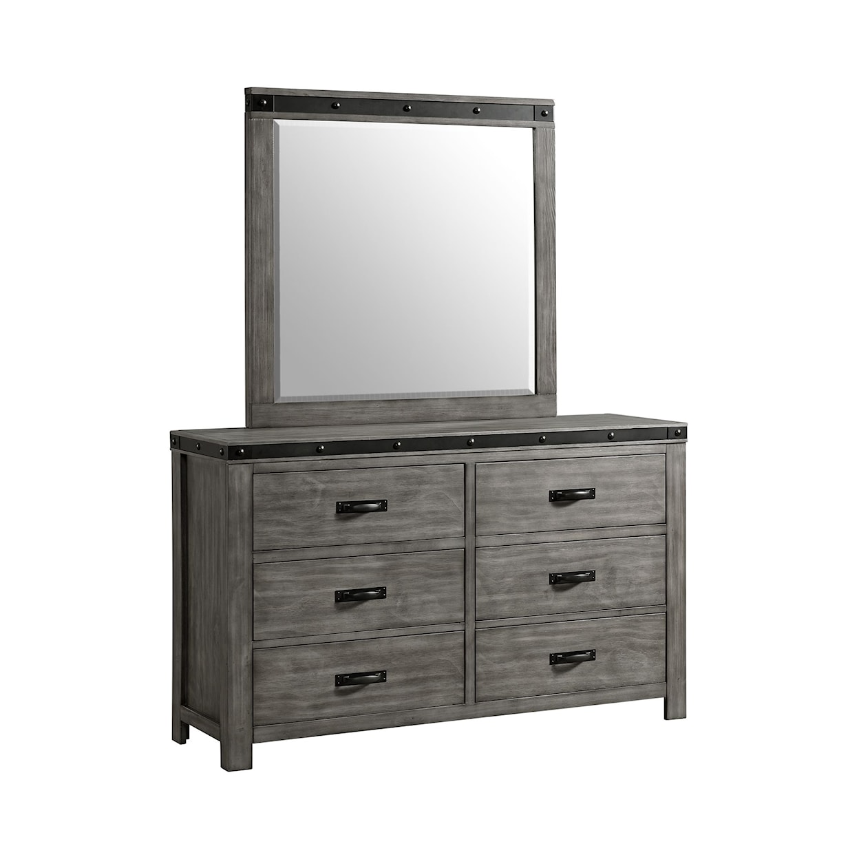 Elements International Wade 6-Drawer Dresser & Mirror Set