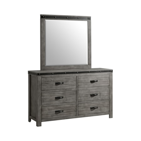 6-Drawer Dresser &amp; Mirror Set