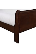 Elements International Louis Philippe Transitional Twin Sleigh Bed