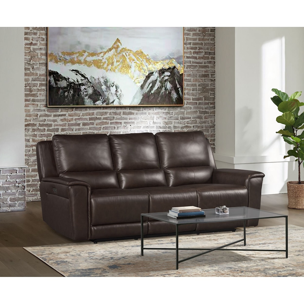 Elements International Pantera Palais Dark Brown Motion Sofas