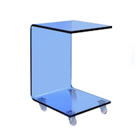 Contemporary Acrylic Snack Table with Casters