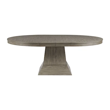 Transitional Round Dining Table with Leaves
