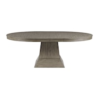 Transitional Round Dining Table with Leaves