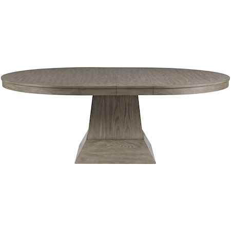 Transitional Round Dining Table with Leaves