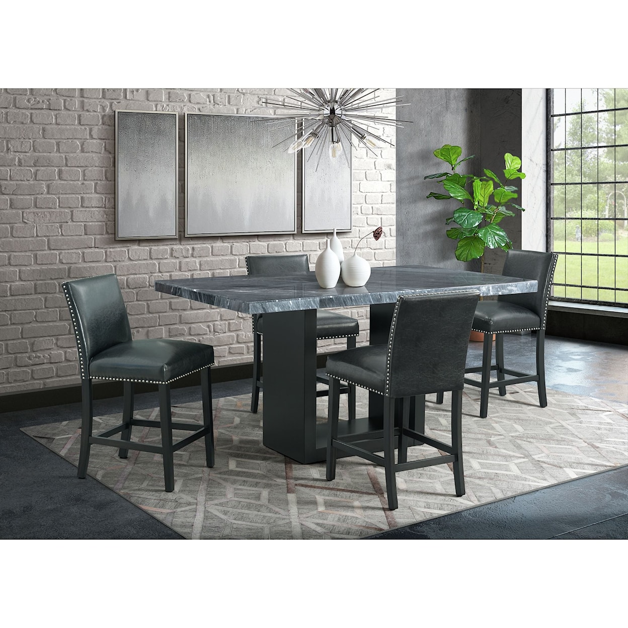 Elements International Valentino Counter-Height Dining Table