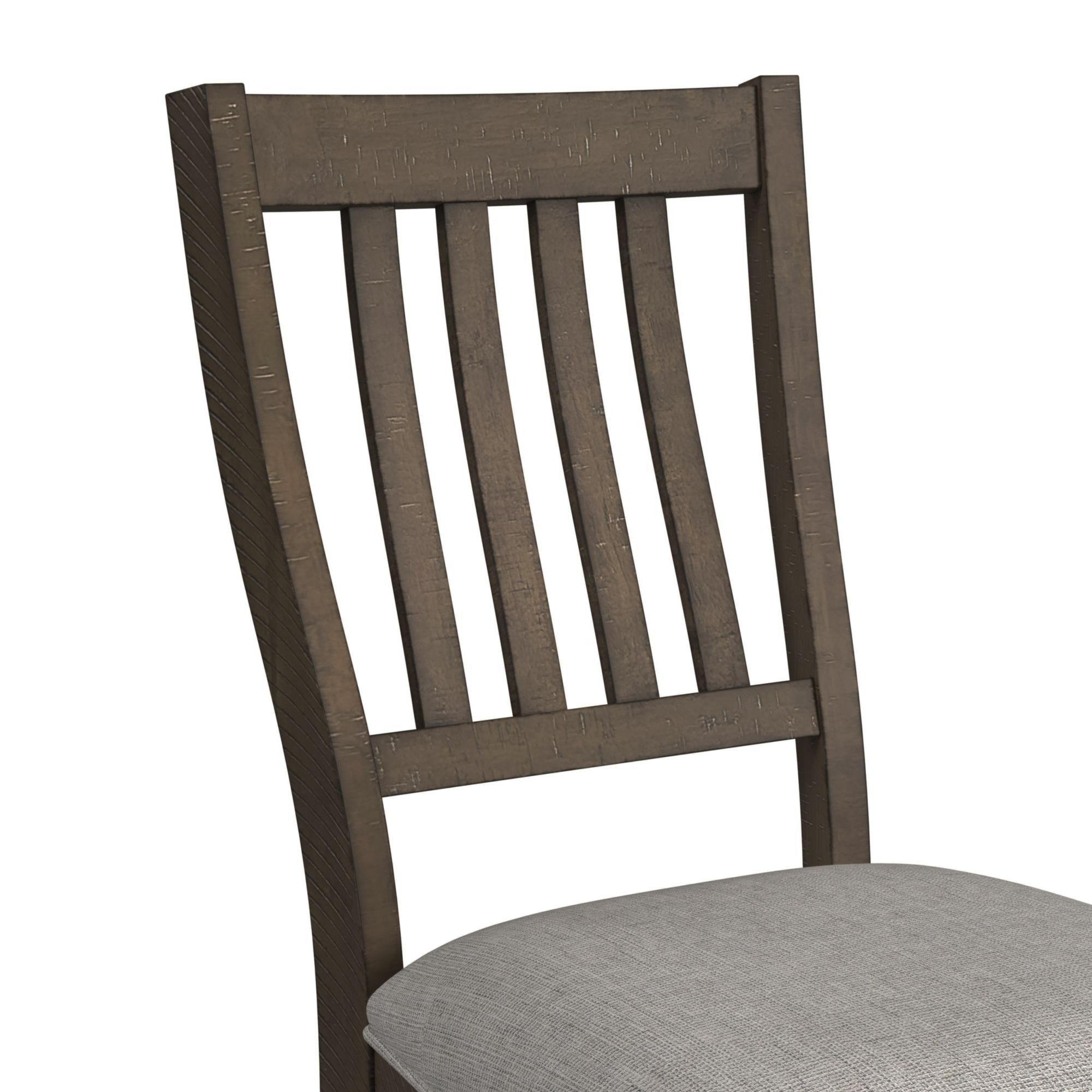 Slat-Back Upholstered Dining Side Chair