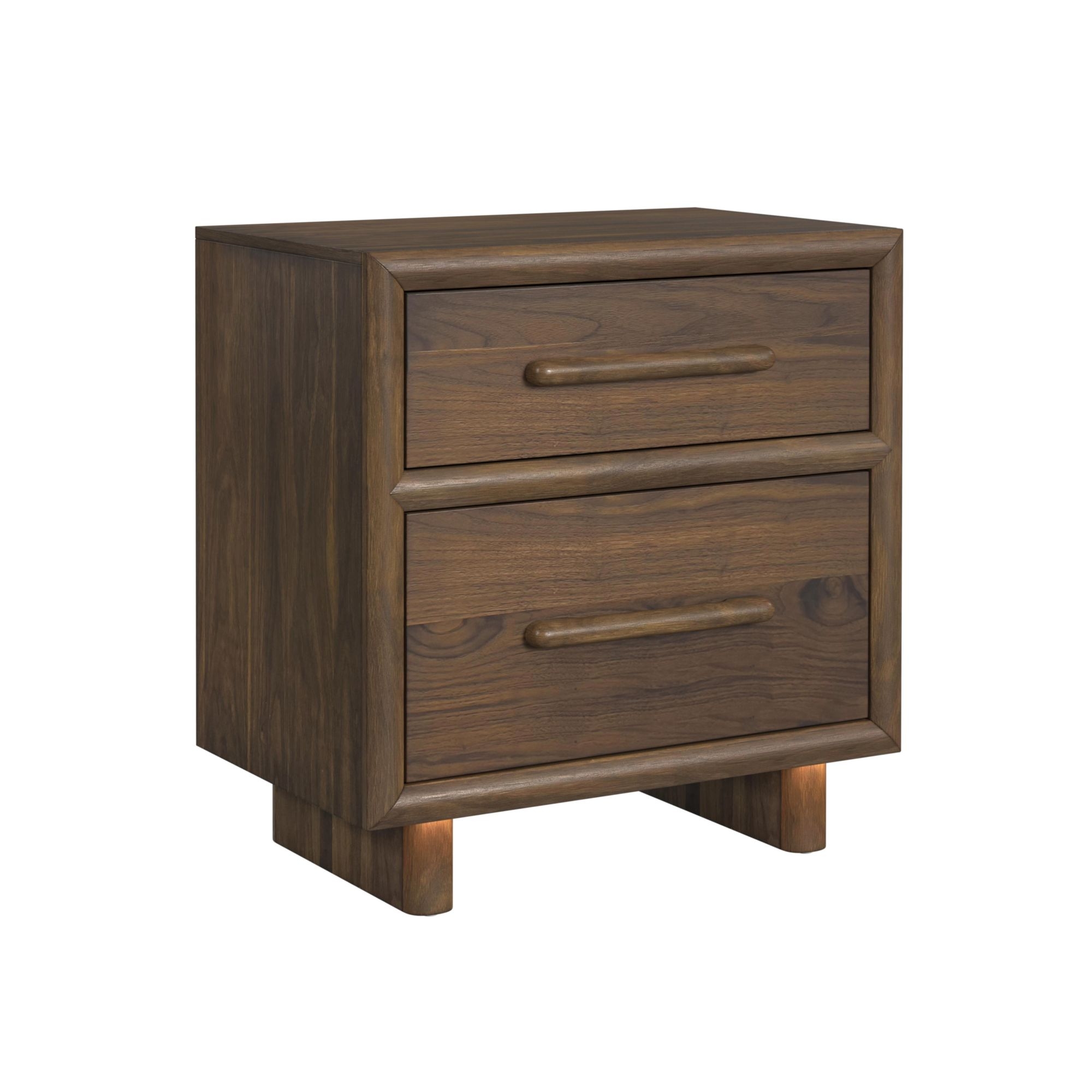 Elements International Brisbane Nightstand With Usbc And Led In Brown