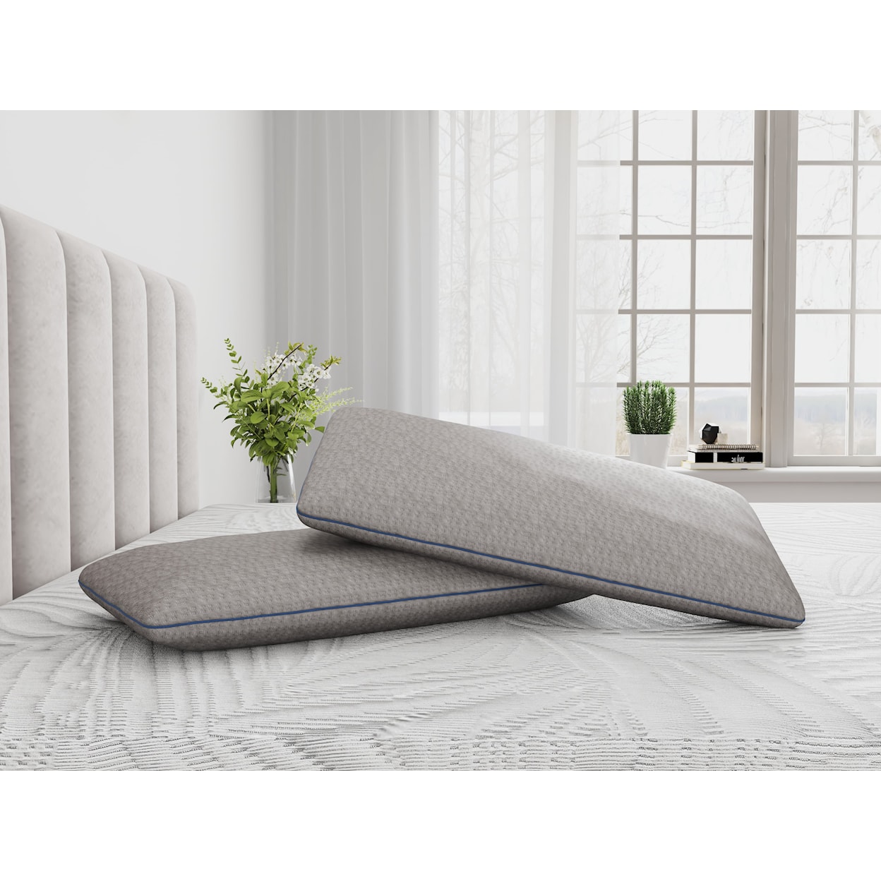 Elements International Sleep 6-Piece Memory Foam Pillow Set