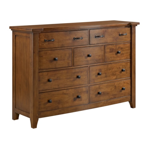 Traditional 9-Drawer Dresser with Felt-Lined Top Drawer