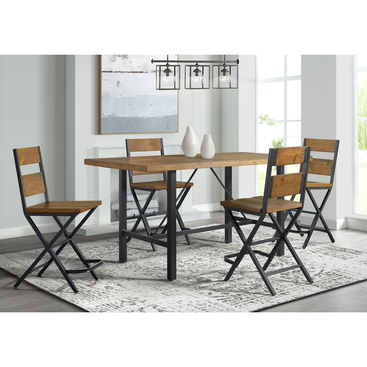 Elements Last Chance Counter Height Table and 4 Stools