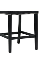 Elements International Meridian NAILHEAD BLACK DINING CHAIR |