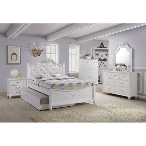 Traditional 3-Piece Full Platform Bedroom Set with Storage Trundle