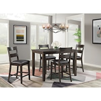Transitional 5 Piece Counter Height Dining Set