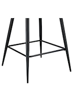 Elements International Kendall Black Leg Contemporary Set of 2 Bar Stools with Splayed Legs and Cutout Back Design