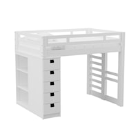 Cali Kids Complete Basic Loft Twin Bookcase Bed in White