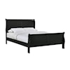 Elements International Louis Philippe Louis Phillippe Full Panel Bed in Black