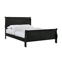 Louis Phillippe Full Panel Bed in Black
