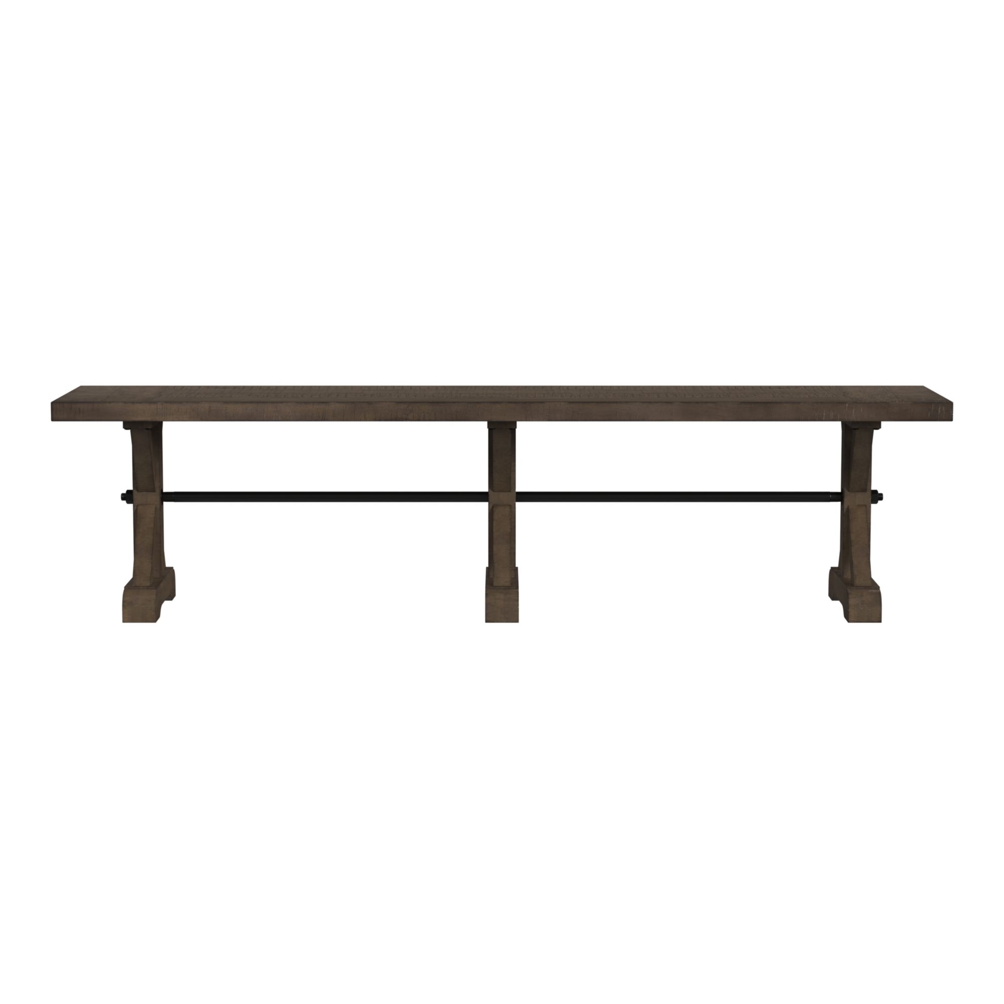 72" Dining Bench w/Metal Accent Trestle
