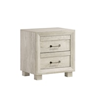 Rustic Farmhouse 2-Drawer Nightstand with USB