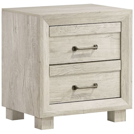 Rustic Farmhouse 2-Drawer Nightstand