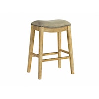 Rustic Bar Stool with Nailhead Trim