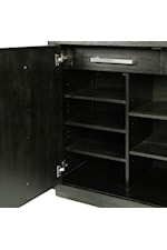 Elements Donovan Transitional Server with Adjustable Shelving and Hidden Drawers