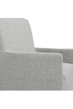 Elements International Nero Transitional Upholstered Arm Chair Set with Casters