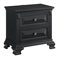 Transitional 2-Drawer Nightstand with USB