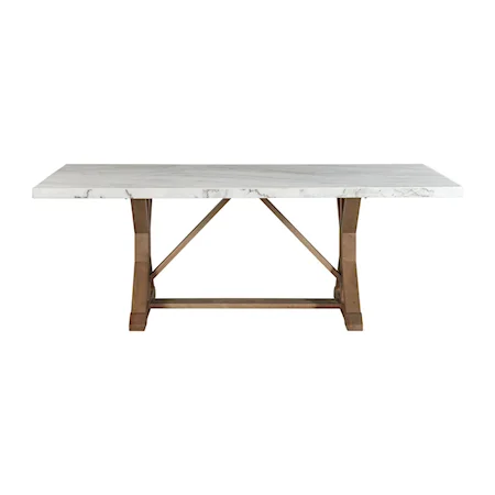Transitional Dining Table with Marble Top  