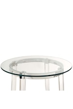 Elements International Lucinda Contemporary Round End Table with Glass Top
