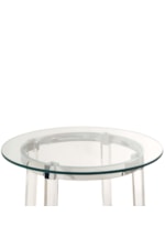 Elements International Lucinda Contemporary Round End Table with Glass Top