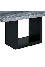 Elements International Valentino Transitional Dining Table with Marble Table Top
