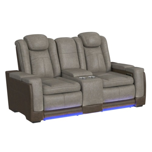 Contemporary Power Reclining Loveseat with Wireless Charging