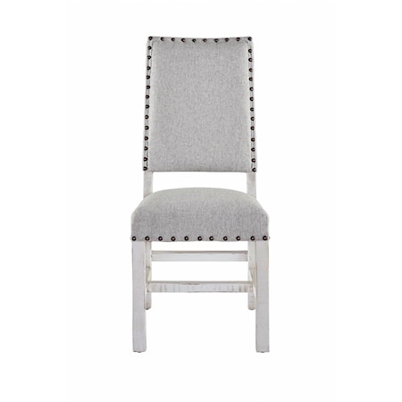 Modern Farmhouse Two-Piece Upholstered Dining Chair Set with Nailhead Trim