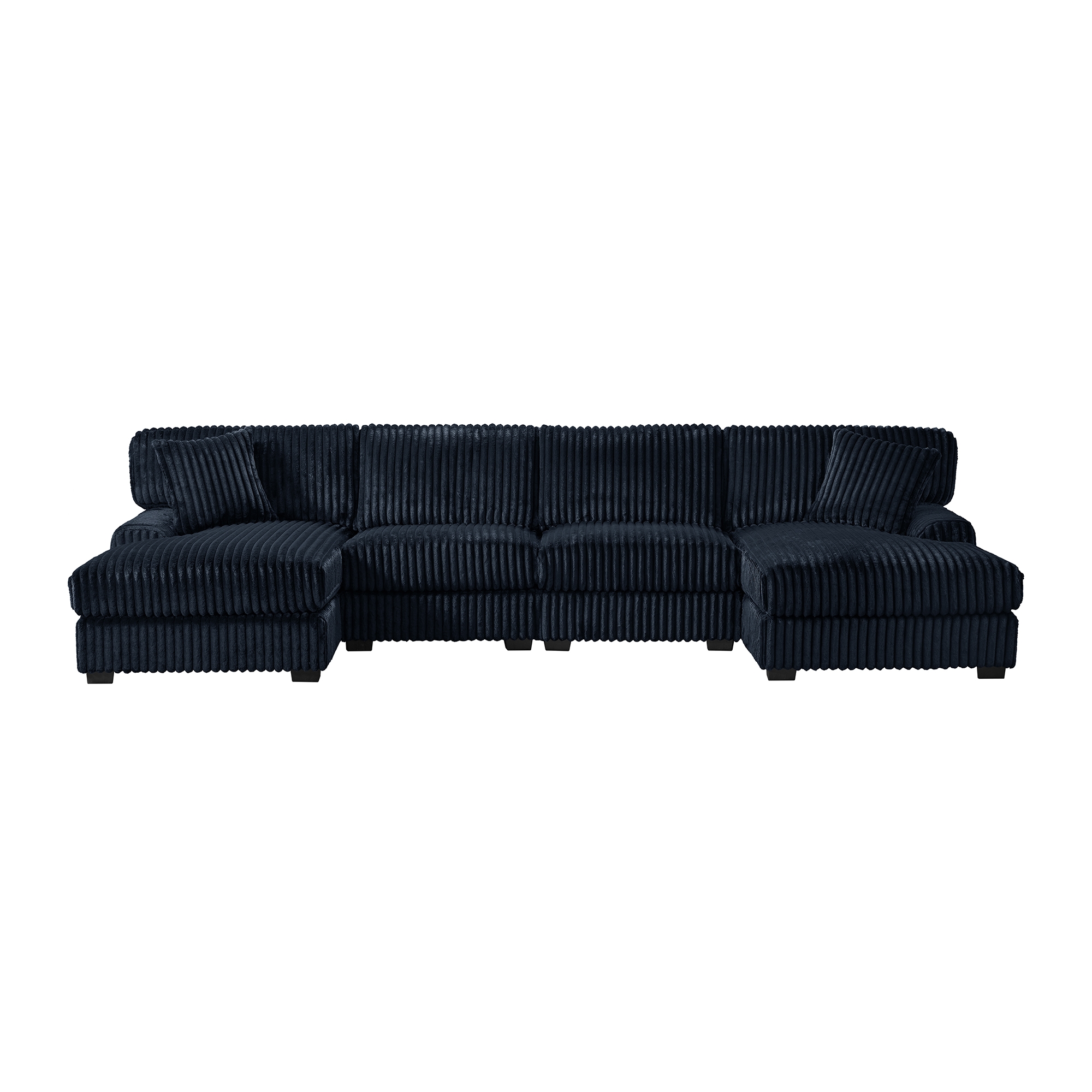 Rhf Chaise In Grand Cord Black