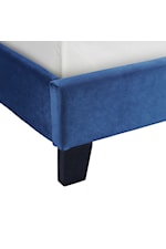 Elements International Tiffany Transitional Upholstered Full Platform Bed with Button Tufted Headboard