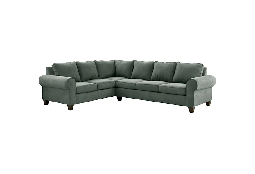 705 RHF Sectional Sofa with Rolled Arms by Elements International at Lynn's Furniture & Mattress
