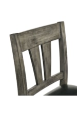 Elements International Nathan Rustic Counter Stool with Fan Back