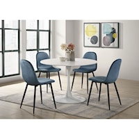 Contemporary 5-Piece Dining Set with Upholstered Side Chairs