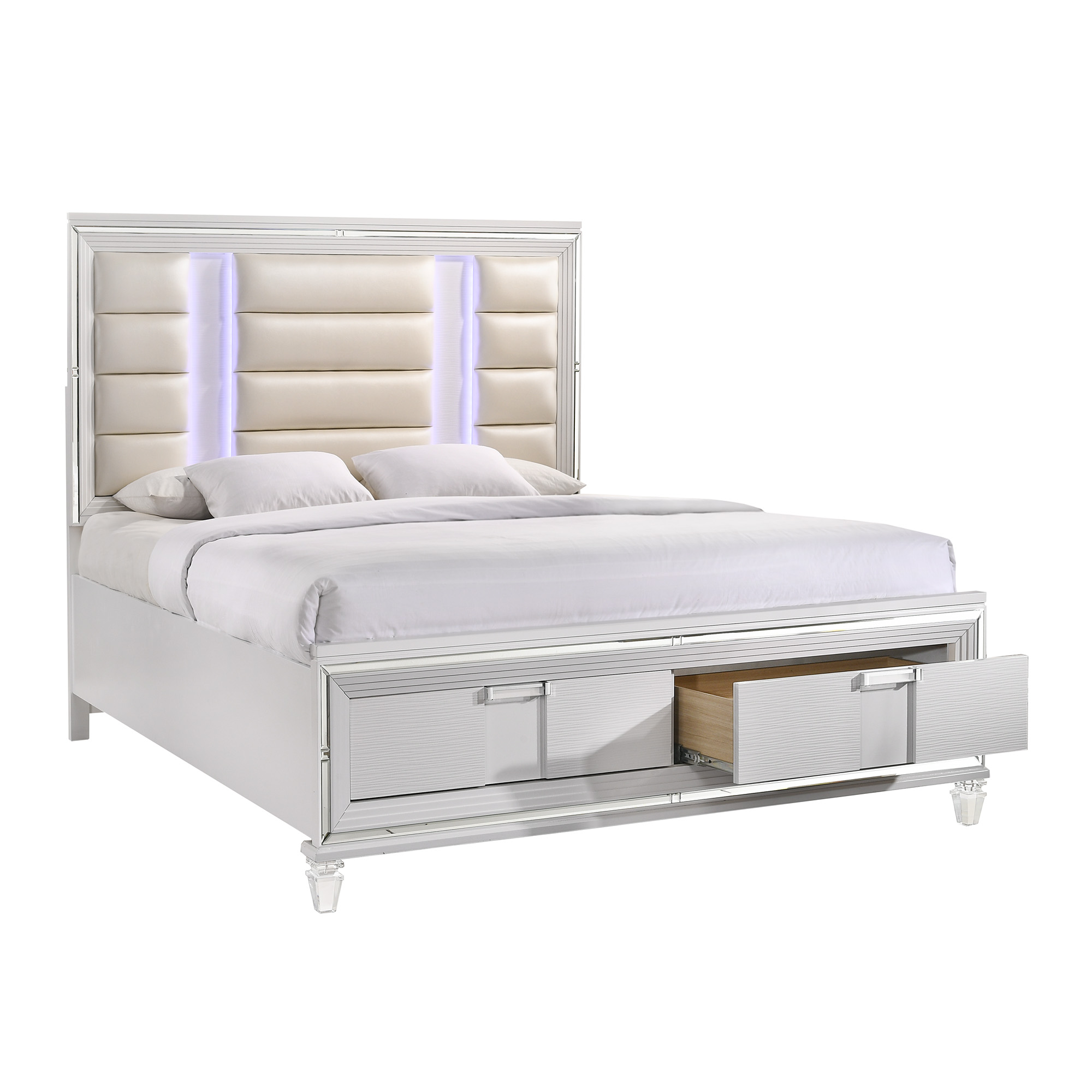 Elements International Twenty Nine King Bed White
