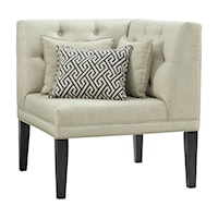 Contemporary Upholstered Corner Sofa Bench with Button Tufted Back